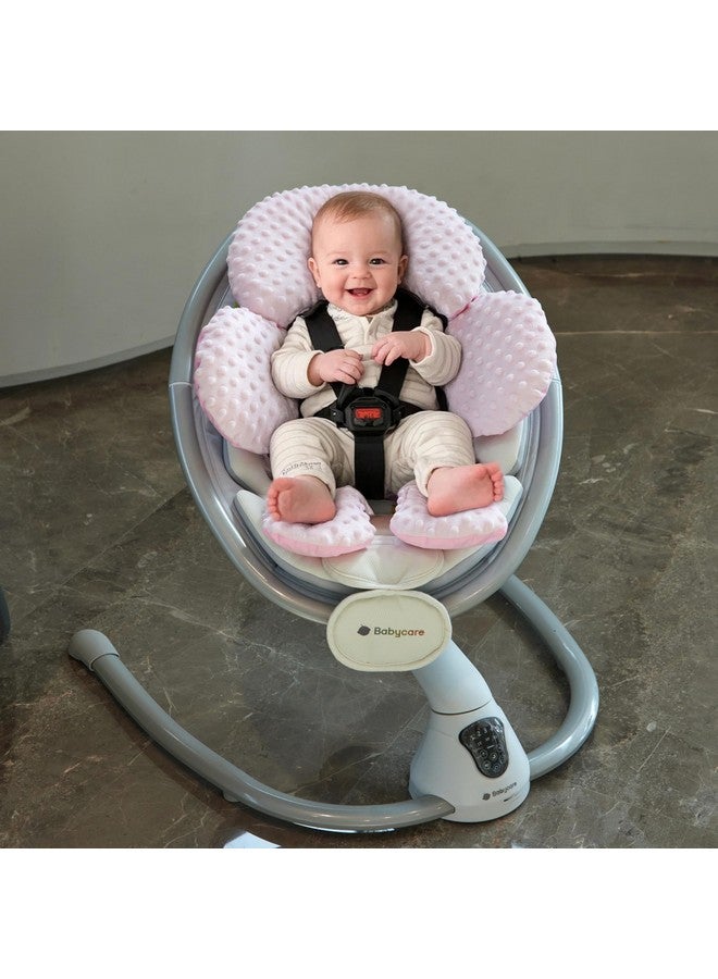 Pro Goleem Infant Car Seat Head Neck Body Support, Ultra-Soft Minky and Microfiber Newborn Car Seat Insert, Perfect for Car Seat, Stroller, 2-in-1 Reversible, Girls, Pink - Image 2