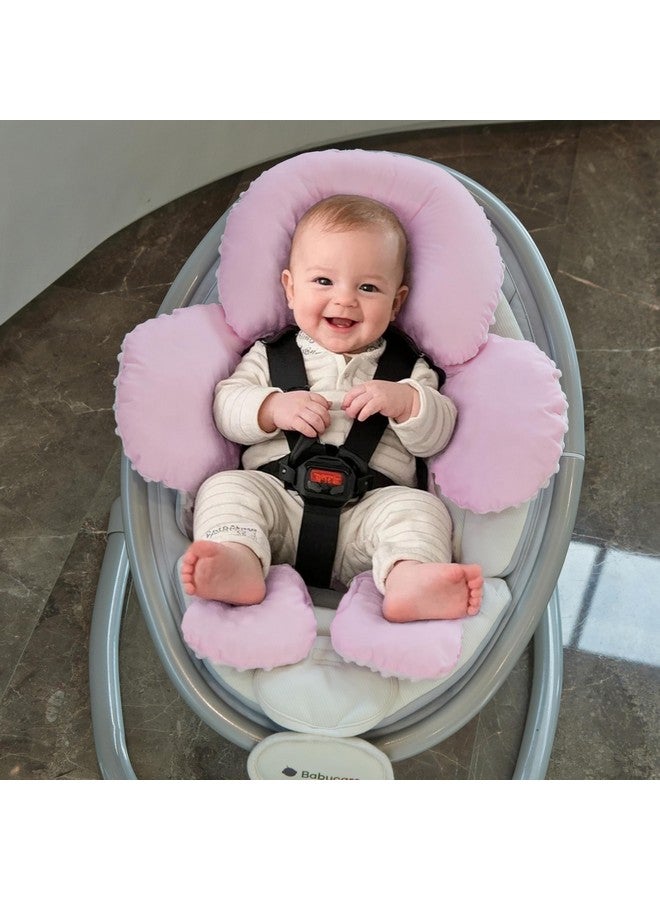 Pro Goleem Infant Car Seat Head Neck Body Support, Ultra-Soft Minky and Microfiber Newborn Car Seat Insert, Perfect for Car Seat, Stroller, 2-in-1 Reversible, Girls, Pink - Image 4