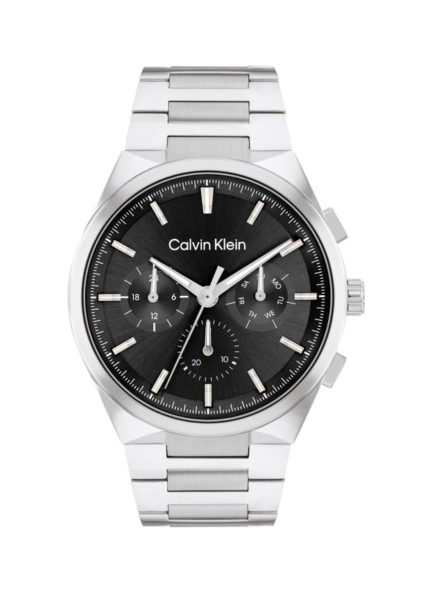 Men Chronograph Black Stainless Steel Watch