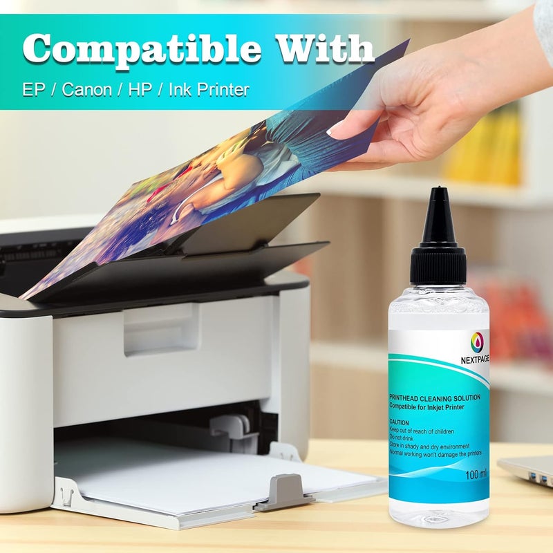 Salt mist resistant Printhead Cleaning Kit for Inkjet Printers Nozzle Cleaner Kit for Printerhead Cleaning for All Epson/Canon/HP/Lexmark/Brother/Kodak/Samsung Inkjet Printers 1Pack 100ML Hardened processed substance - Image 2