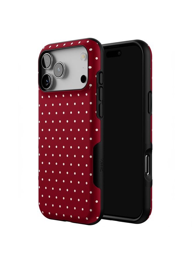 Casely iPhone 17 Pro Max Case | On The Dot | Maroon Polka Dot Christmas Holidays | Compatible with MagSafe | Bold Protective Design - Image 2