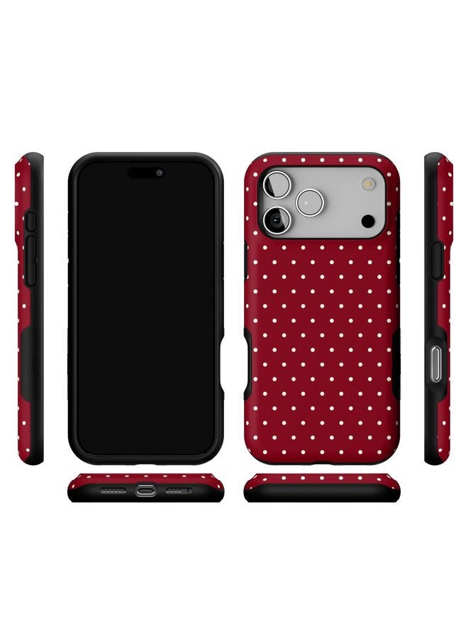 Casely iPhone 17 Pro Max Case | On The Dot | Maroon Polka Dot Christmas Holidays | Compatible with MagSafe | Bold Protective Design - Image 5