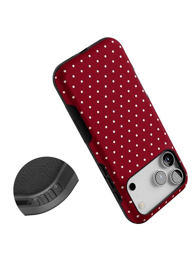 Casely iPhone 17 Pro Max Case | On The Dot | Maroon Polka Dot Christmas Holidays | Compatible with MagSafe | Bold Protective Design - Image 4