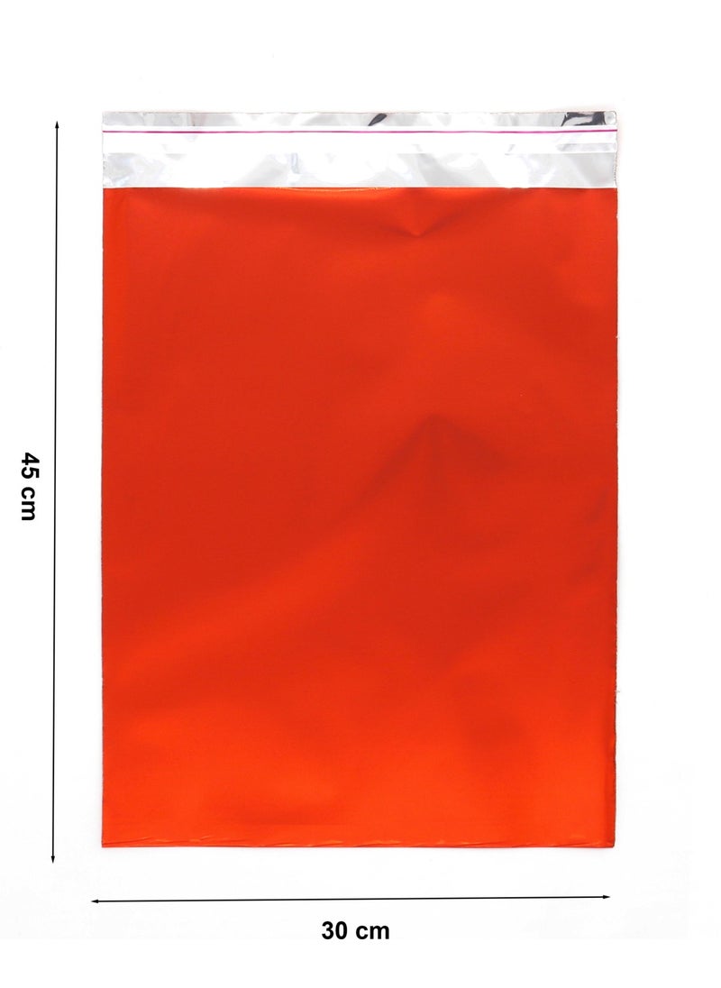 Repro Design 30X45 Luxury Red 10 Pieces Adhesive Metalized Gift Bag Metallic Red Gift Packaging Package  - Image 2