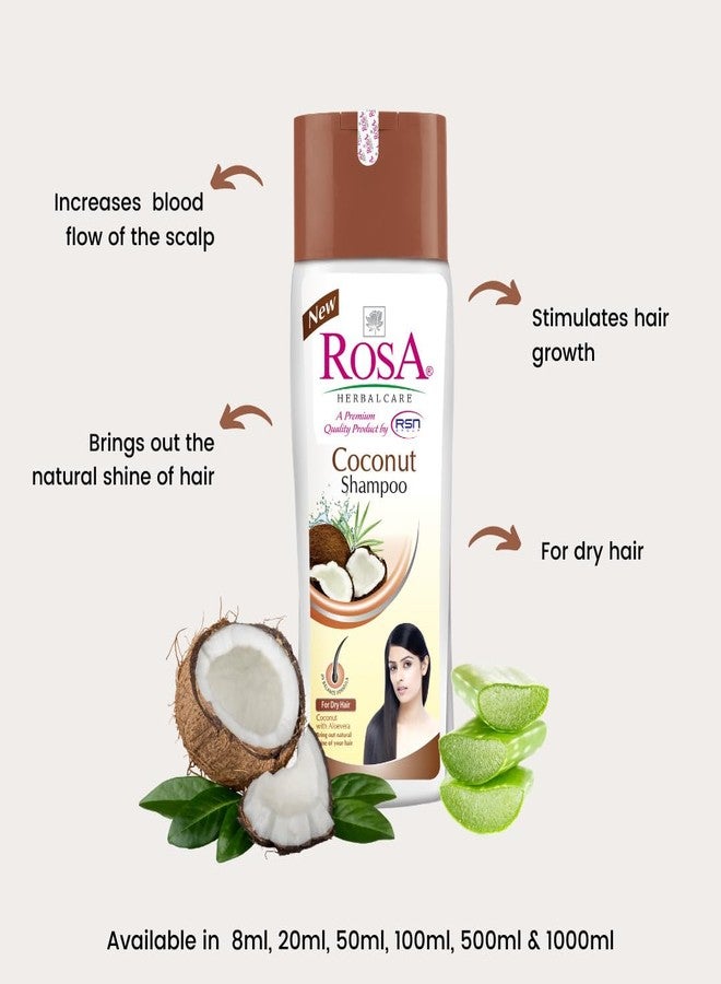 ROSA Coconut Shampoo with Aloe Vera | Deep Moisturizing & Strengthening Formula for Dry Hair | Reduces Breakage, Adds Shine & Nourishes Scalp | Suitable for Men & Women | Pack of 1 - Image 3