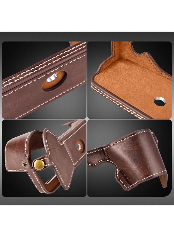 Rieibi X-H2S/ X-H2 غلاف - غلاف نصف مصنوع من جلد PU عالي الجودة لكاميرا فوجي فيلم XH2S/ XH2 الرقمية - غلاف واقي للجسم لكاميرا Fuji XH2s XH2 - بني - Image 3