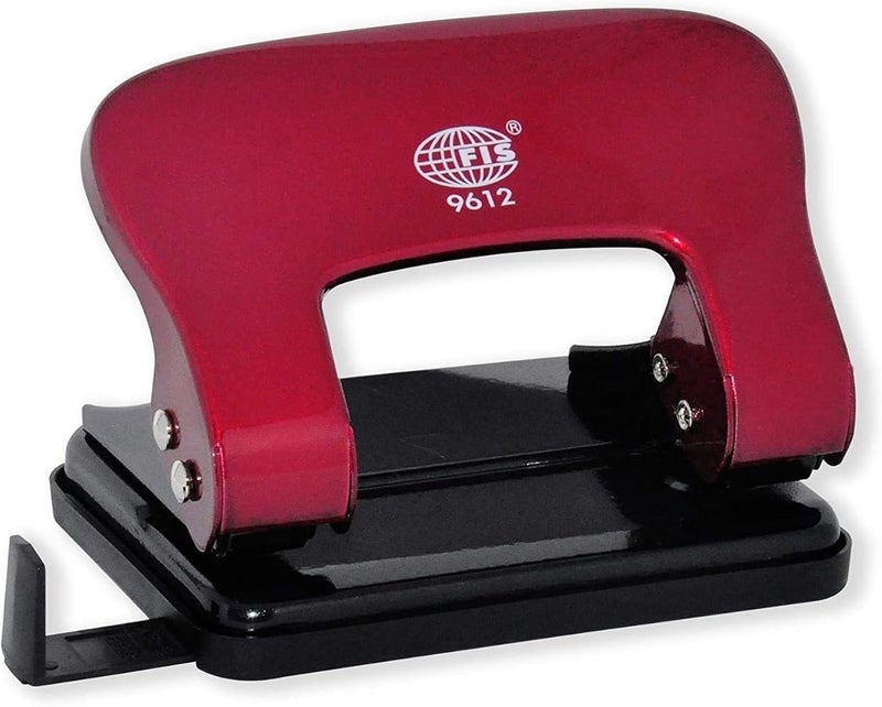 FIS FSPU9612RE 2 Hole Punching Machine, 20 Sheets Capacity, Red - Image 1
