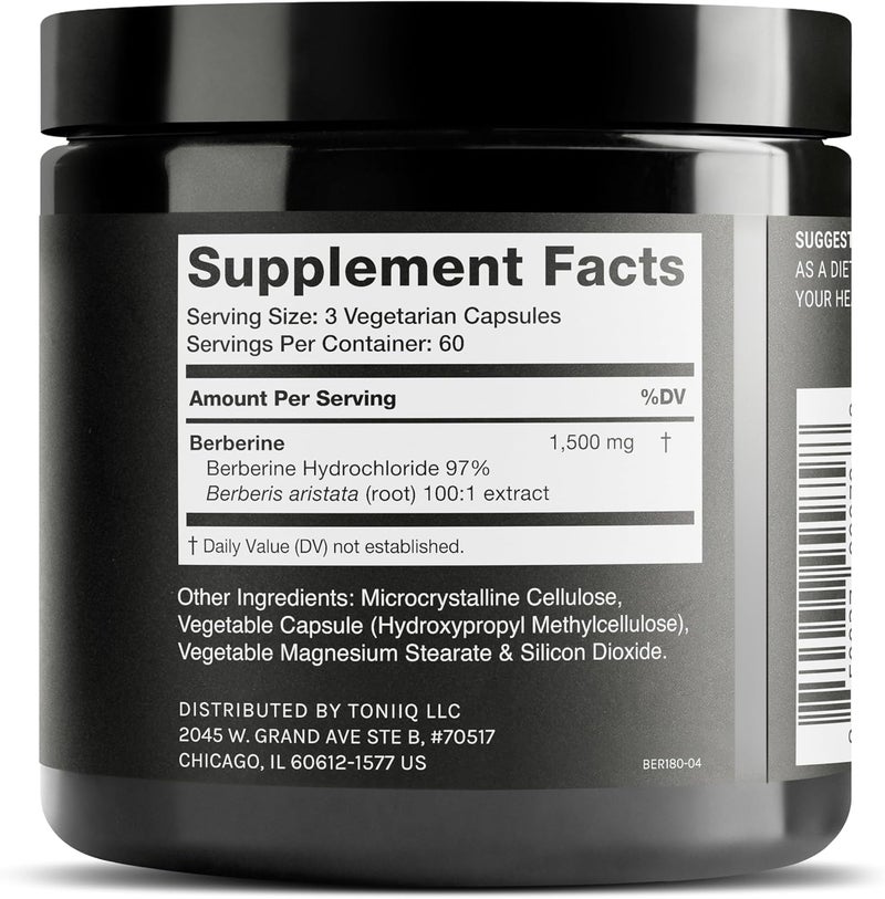 Toniiq Ultra High Strength Berberine 1500mg from The Himalayas Berberine Supplement - Image 2