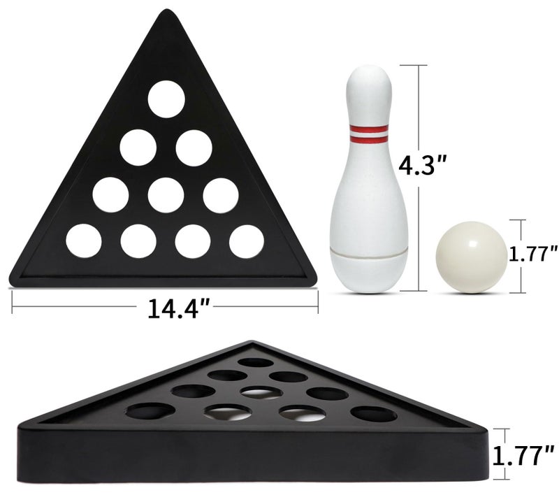 YDDS Shuffleboard Bowling Pin Set with 10 Pcs Premium Hardwood Bowling Pins Durabel Triangular Pinsetter Resin Bowling Ball and Carrying Bag, Fun for Shuffleboard Games - Image 3