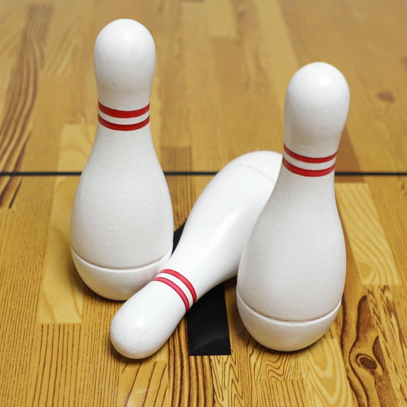 YDDS Shuffleboard Bowling Pin Set with 10 Pcs Premium Hardwood Bowling Pins Durabel Triangular Pinsetter Resin Bowling Ball and Carrying Bag, Fun for Shuffleboard Games - Image 4