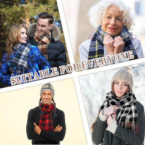 Liitrsh 40 Pcs Winter Fleece Scarves Bulk Donation for Homeless Care Gift Warm Scarf Women Men Unisex Plaid Stripe Classic - Image 5