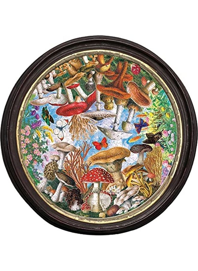 eeBoo: Piece and Love Mushrooms and Butterflies 500 Piece Round Circle Jigsaw Puzzle, Jigsaw Puzzle for Adults and Families, Includes Glossy and Sturdy Pieces - Image 4