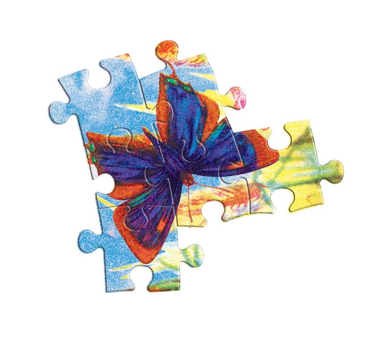 eeBoo: Piece and Love Mushrooms and Butterflies 500 Piece Round Circle Jigsaw Puzzle, Jigsaw Puzzle for Adults and Families, Includes Glossy and Sturdy Pieces - Image 2