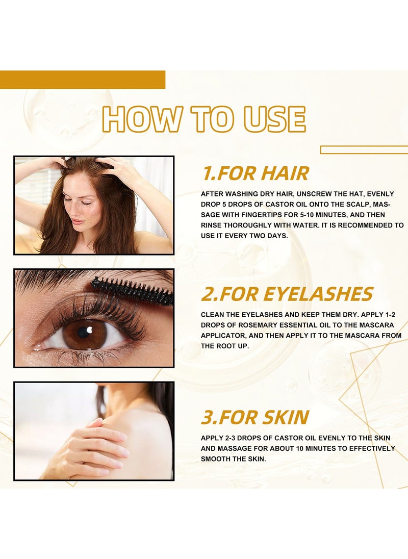 LUNOON LUNOON cross-border dense hair castor essential oil prevents hair loss, moisturizes and repairs thick hairline, strengthens and solidifies hair essential oil 30ml  - Image 3