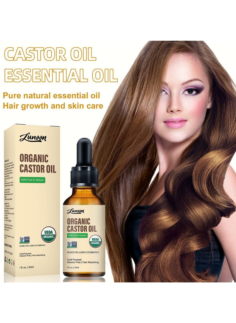 LUNOON LUNOON cross-border dense hair castor essential oil prevents hair loss, moisturizes and repairs thick hairline, strengthens and solidifies hair essential oil 30ml  - Image 5