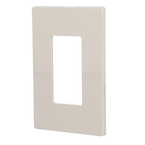 EATON Wiring PJS26LA Decorator Screwless Wallplate, 1-Gang, Light Almond - Image 2