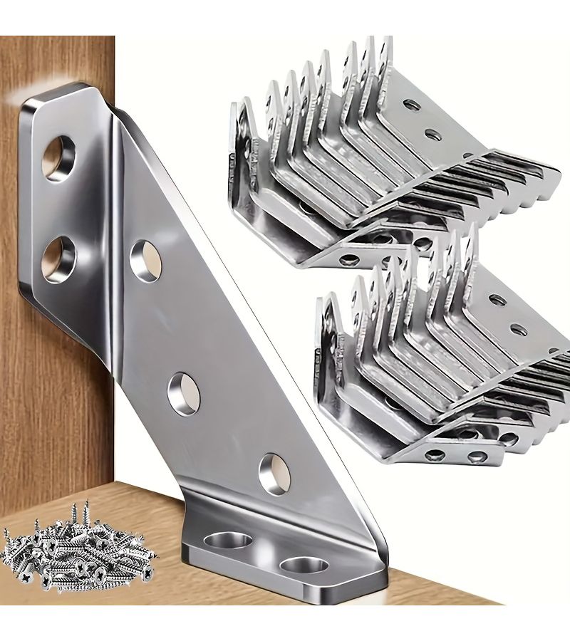40pcs Set 5 Angle Brackets 35 Screws Heavy Duty Metal Corner Brace 90 Degree Angle Support Scratch Resistant Easy To Install For Furniture And Wooden Frames 2.71 X 1.02 X 0.51 Inches - Image 3