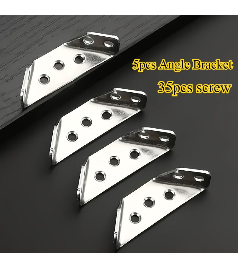 40pcs Set 5 Angle Brackets 35 Screws Heavy Duty Metal Corner Brace 90 Degree Angle Support Scratch Resistant Easy To Install For Furniture And Wooden Frames 2.71 X 1.02 X 0.51 Inches - Image 4