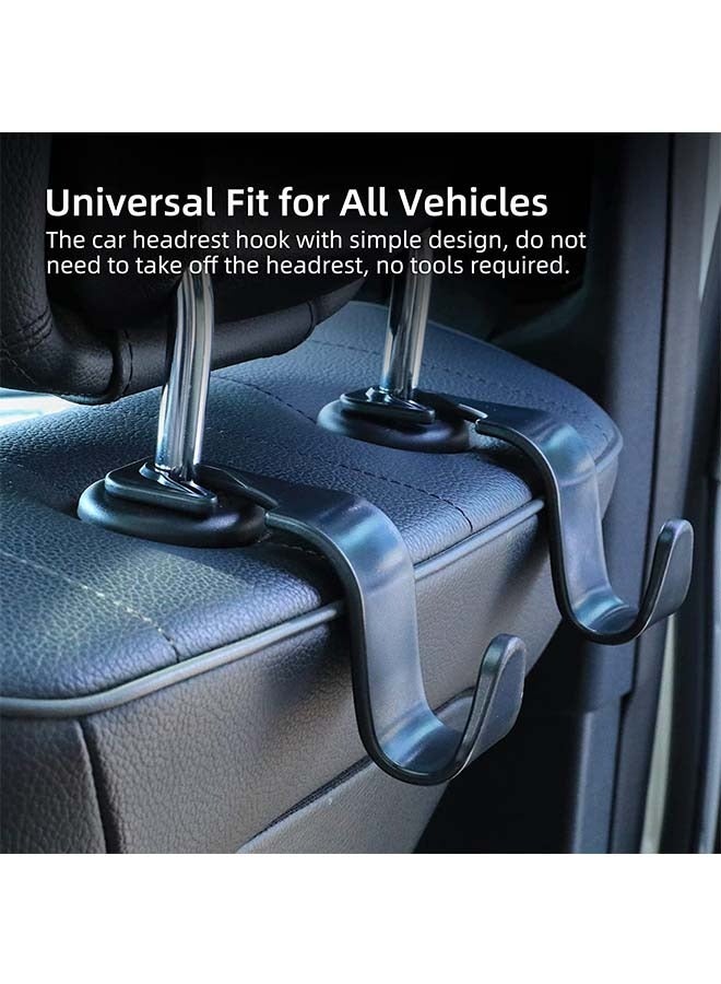 4 Pcs Car Vehicle Seat Back Headrest Hooks, Plastic S Type Back Seat Organizer Hanger Storage Hook, Holder Hook for Bag Purse Handbag (Black) - Image 3