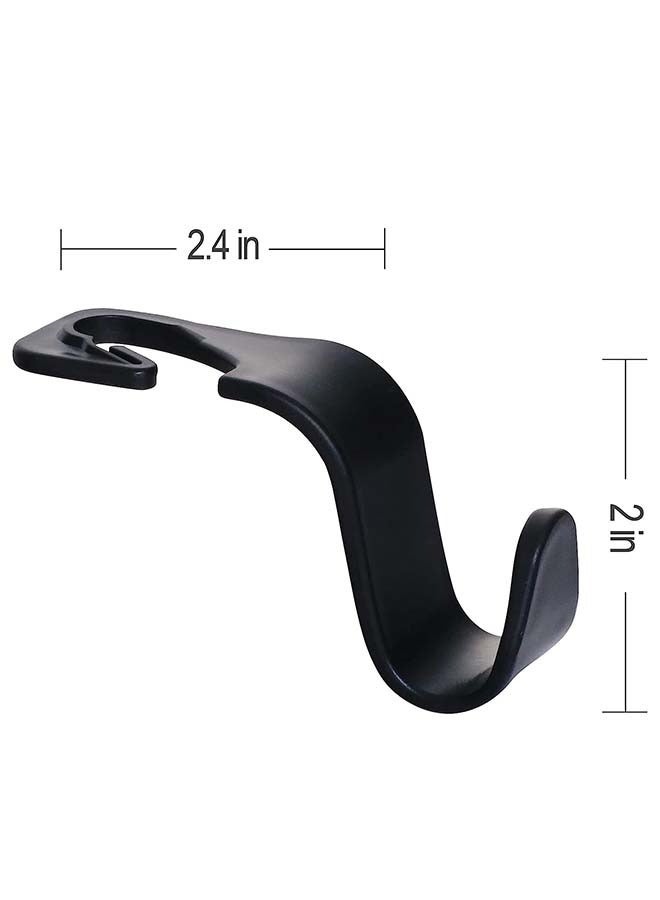 4 Pcs Car Vehicle Seat Back Headrest Hooks, Plastic S Type Back Seat Organizer Hanger Storage Hook, Holder Hook for Bag Purse Handbag (Black) - Image 2