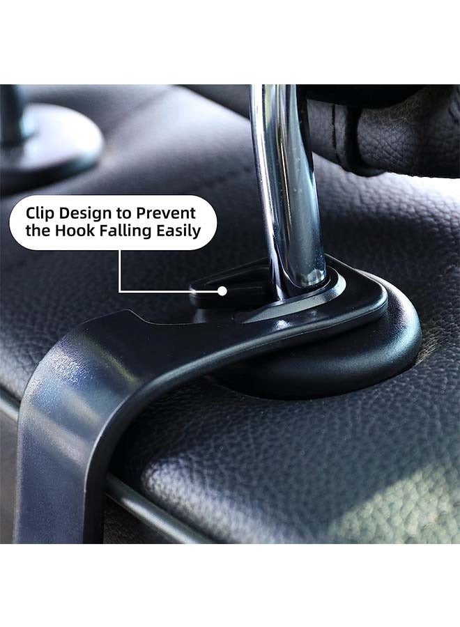 4 Pcs Car Vehicle Seat Back Headrest Hooks, Plastic S Type Back Seat Organizer Hanger Storage Hook, Holder Hook for Bag Purse Handbag (Black) - Image 4