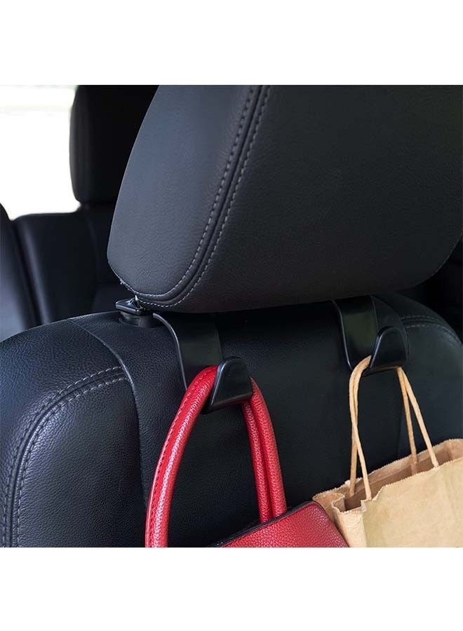 4 Pcs Car Vehicle Seat Back Headrest Hooks, Plastic S Type Back Seat Organizer Hanger Storage Hook, Holder Hook for Bag Purse Handbag (Black) - Image 5
