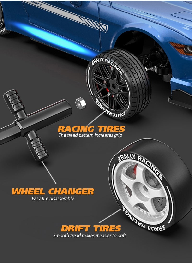 Harvestoy - 1:20 Scale RC Drift Car, 22KM/H 4WD 2.4GHz Remote Control Cars with LED Light, Racing and 4 Drifting Wheels,  High Speed RC Racing Cars Toy Gift for Boys, Girls, Kids - Image 1