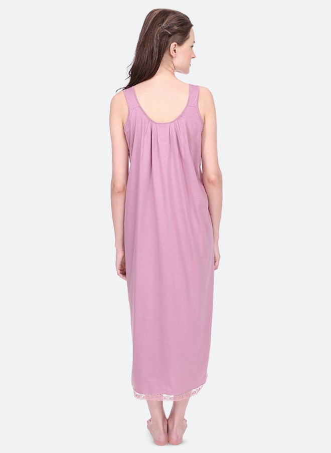 Red Rose RedRose Women Sleeveless Maxi Nightdress in Rose Pink - Image 5