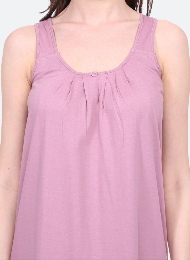 Red Rose RedRose Women Sleeveless Maxi Nightdress in Rose Pink - Image 2