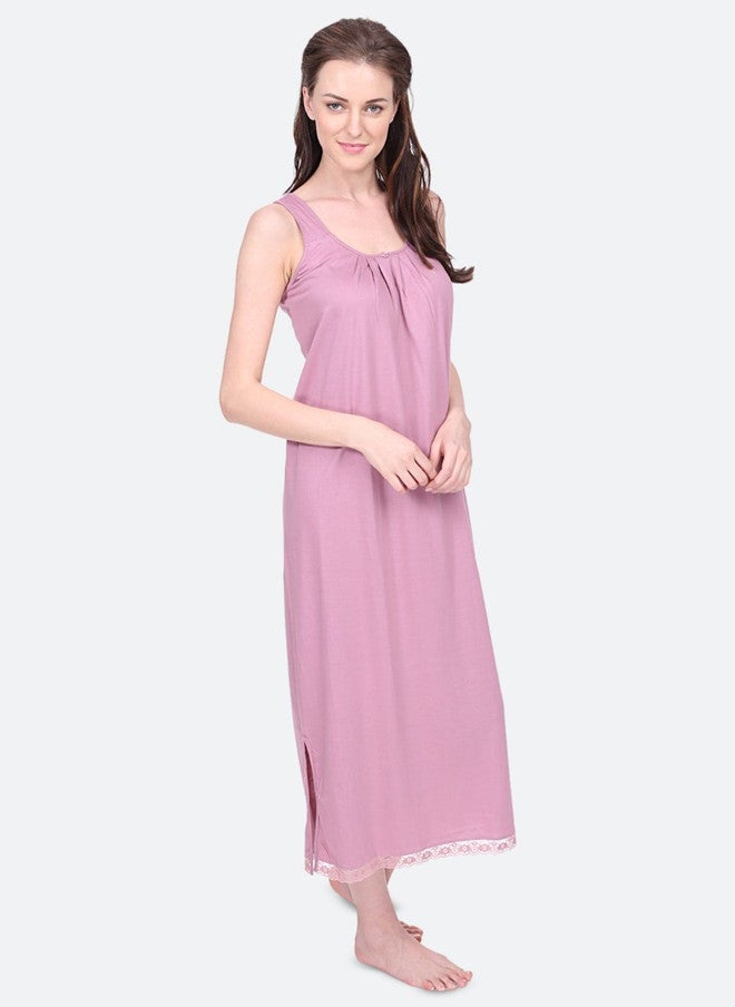 Red Rose RedRose Women Sleeveless Maxi Nightdress in Rose Pink - Image 3