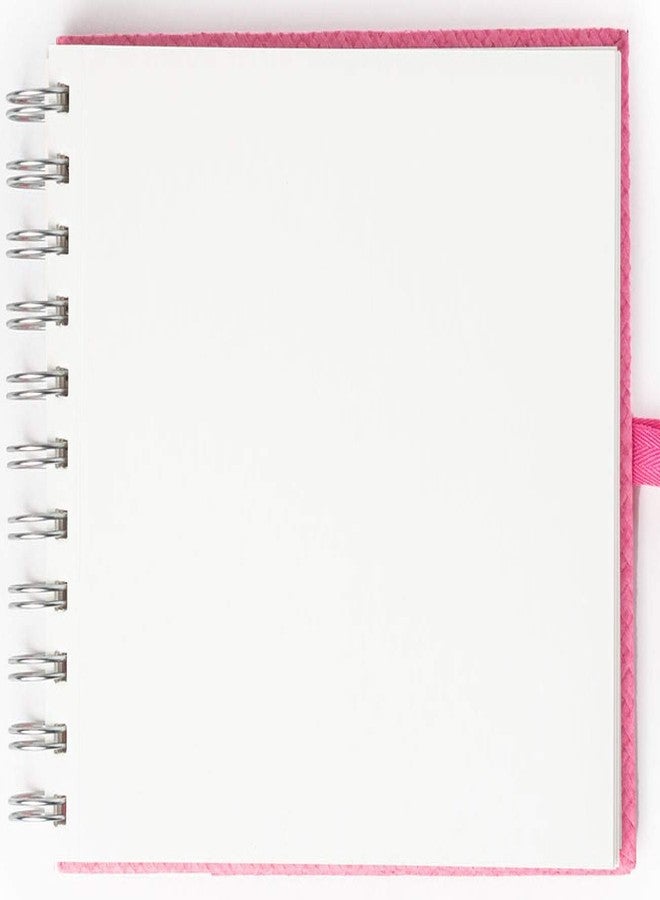 كوما دفتر رسم من ألياف الأباكا، مُجلّد بسلك حلزوني، مزود بشريط إغلاق، ورق ناعم الحبيبات، مثقوب بدقة لسهولة التقطيع، مقاس A5، 50 ورقة، 160 غرام/م²، وردي - Image 2