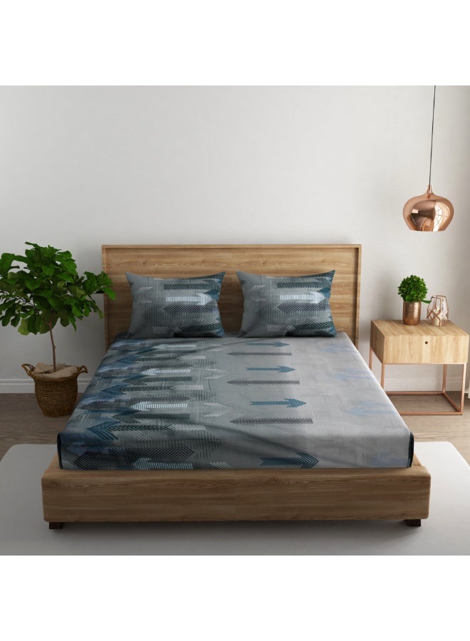 RISHAHOME 3-Piece Double Bed Polyester Bedsheet Set – 1 Bedsheet & 2 Pillow Covers - Image 1