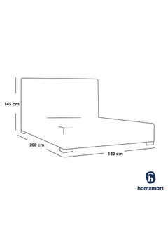 Homzmart White Wood and Velvet Super King Bed 200x180x145 cm - Grey  - Image 2