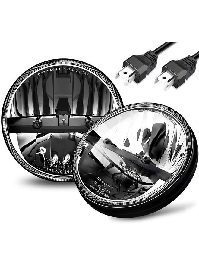 MGLLIGHT DOT Approved 7 round led headlights Hi/Low Sealed Heam Compatible with Wrangler TJ JK Do-dge F-ord Che-vy, H6024 6016 6015 6014 Replacement (2PCS) - Image 1