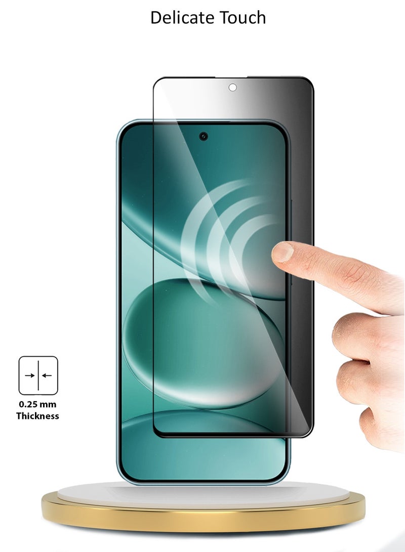 دبليو تيك حماية شاشة زجاجية مثقبة بالكامل من ريال مي 15 برو 5G 2025 سلسلة بريميوم E2E الخصوصية (MSGECP) - شفاف/أسود - Image 4