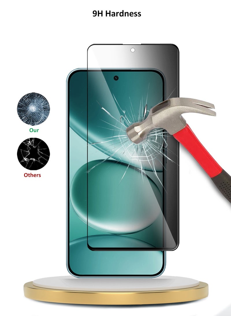 دبليو تيك حماية شاشة زجاجية مثقبة بالكامل من ريال مي 15 برو 5G 2025 سلسلة بريميوم E2E الخصوصية (MSGECP) - شفاف/أسود - Image 3