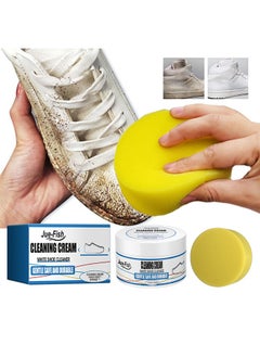 JUE-FISH White Shoe Cleaner, Gentle Deep Cleaning Brighten Polish and Smooth Leather Shoes and Boots, Sneaker Cleaner, White Shoes Cleaning Cream 100g  - Image 1