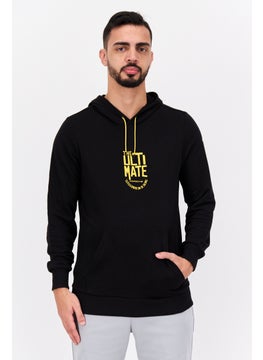 PUMA Men Hoodie Graphic Print Long Sleeve Sweatshirt, Black  - Image 1