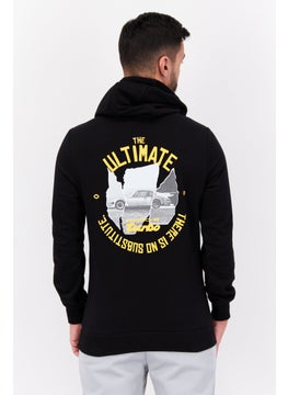 PUMA Men Hoodie Graphic Print Long Sleeve Sweatshirt, Black  - Image 3
