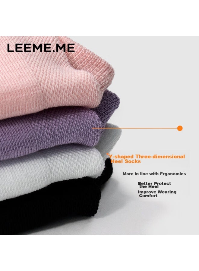 Leeme.me Li Mi Women's Socks, Spring And Summer Ladies' Socks, Terry Bottom Breathable Short Socks For Women, 4 White - Image 5