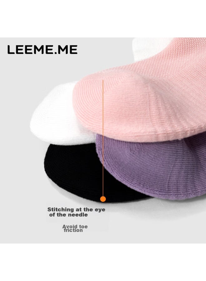 Leeme.me Li Mi Women's Socks, Spring And Summer Ladies' Socks, Terry Bottom Breathable Short Socks For Women, 4 White - Image 4