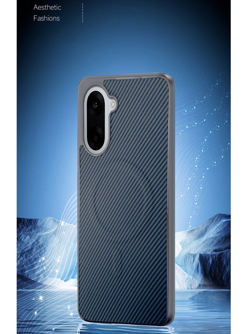 دبليو تيك غطاء خلفي واقٍ من السيليكون الناعم وألياف الكربون مع دعم Magsafe لهاتف OnePlus Nord CE5 5G 2025 - رمادي - Image 4