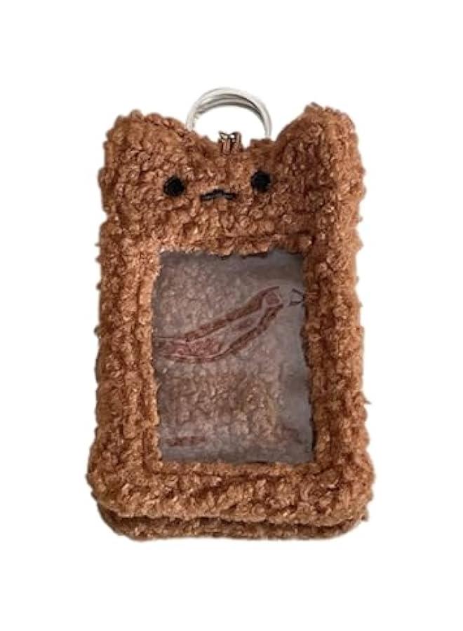Generic Plush Card Holder Fluffy Photocard Holder Bus Card Sleeve ID Bank Credit Card Holder Protector Stationery,Bear 1#