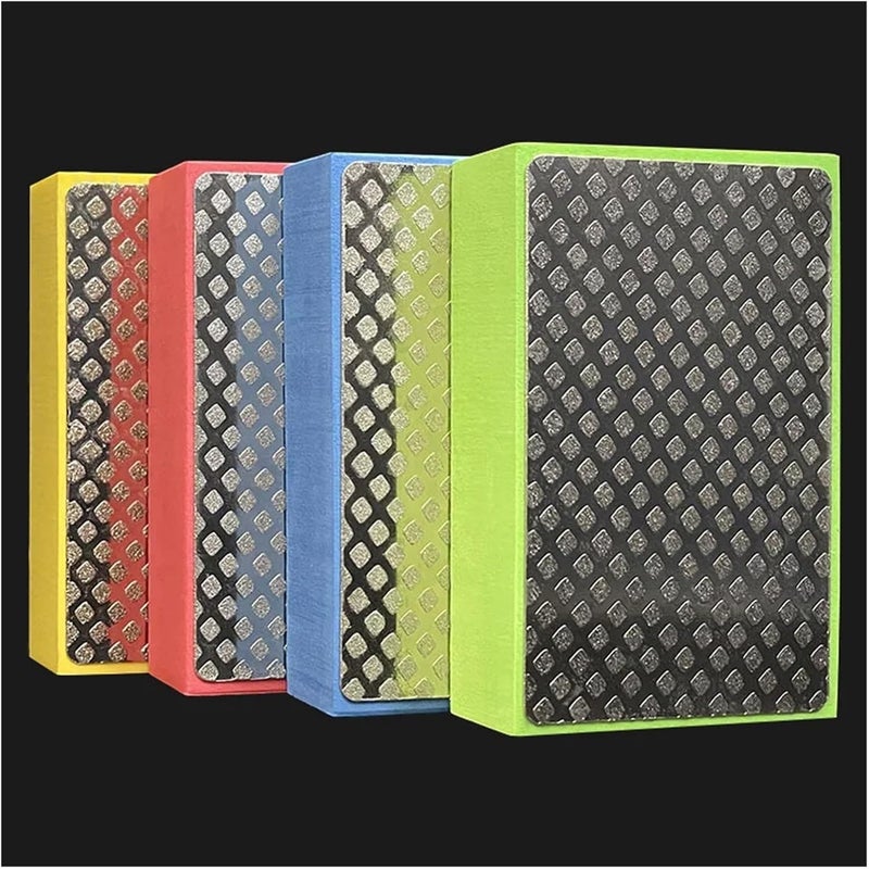 2 Pcs Diamond Hand Polishing Pads Tile Glass Abrasive Grinding Block Pad Stone Sanding Disc Polisher Tools(Mesh-60 Yellow) - Image 2