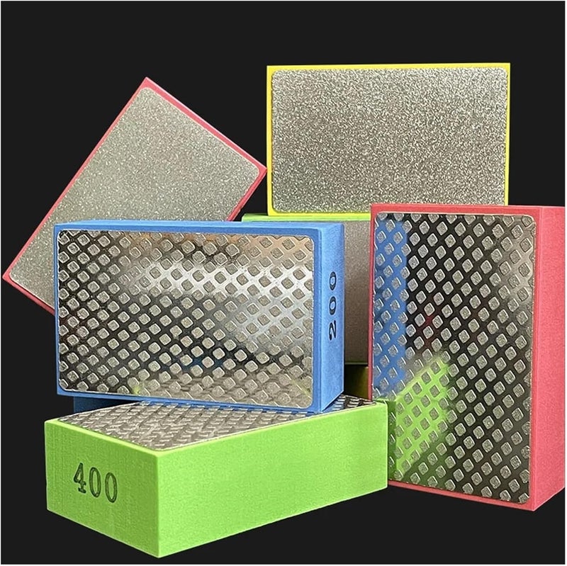 2 Pcs Diamond Hand Polishing Pads Tile Glass Abrasive Grinding Block Pad Stone Sanding Disc Polisher Tools(Mesh-60 Yellow) - Image 3