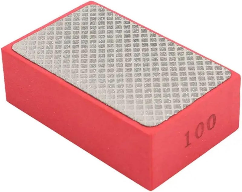 2 Pcs Diamond Hand Polishing Pads Tile Glass Abrasive Grinding Block Pad Stone Sanding Disc Polisher Tools(Mesh-60 Yellow) - Image 1
