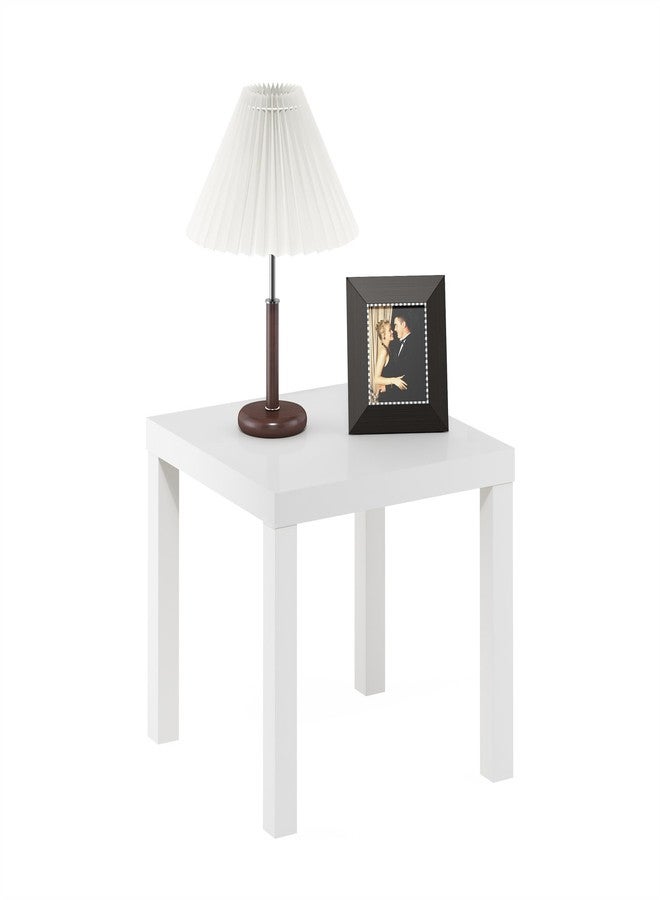 Furinno Classic Side Table, Square Modern End Table with 1.8 Thick Tabletop, Simple Night Stand, Bedside Table, Toolless Assembly, for Living Room, Bedroom, Plain White - Image 5