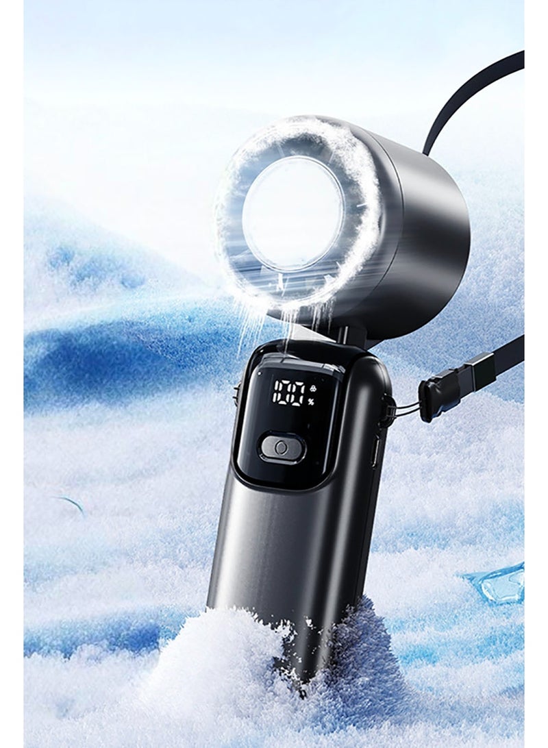 ZEPONOVA Air Cooler Fan Ice Cold Folding Hand Fan Strong Wind Portable Handheld Fan Mini Table Fan with 99 Speeds, 4000mAh Battery Neck Fan - Image 1