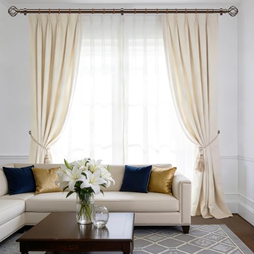 RBYCOS Bronze Curtain Rods for Windows 28-48Inch(2.3-4ft), Heavy Duty 1 Inch Adjustable Curtain Rod, Decorative Window Rods for Small Windows, Bedroom, Kitchen & Dining Room - Image 2