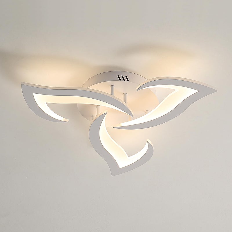 Dorlink LED Ceiling Light Modern, 3 Lights Living Room Ceiling Light 36W 3240LM, Bedroom White Ceiling Light, Art Deco Flower LED Lamps 3000K Warm White, Ceiling Fixture for Kids Room, Kitchen, Dining - Image 1